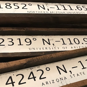 CUSTOM COLLEGE/UNIVERSITY rustic handcrafted wood coordinate black/white sign, graduation, memorial, retirement custom wall decor gift