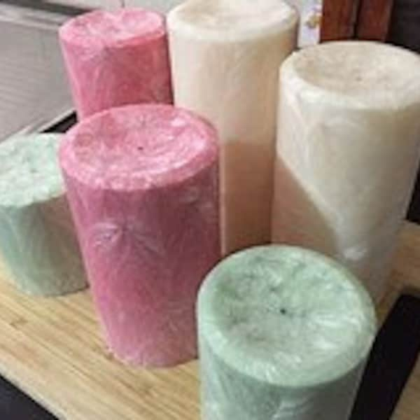 Palm Pillar Candles ~ Assorted Heights/ Pillar Candles/Palm Wax Candles