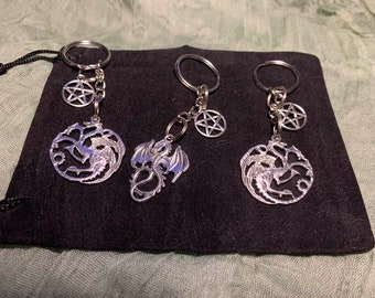 Pagan Dragon Key Chain / Dragon Charm / Key Chain / Key Fob / Travel charm