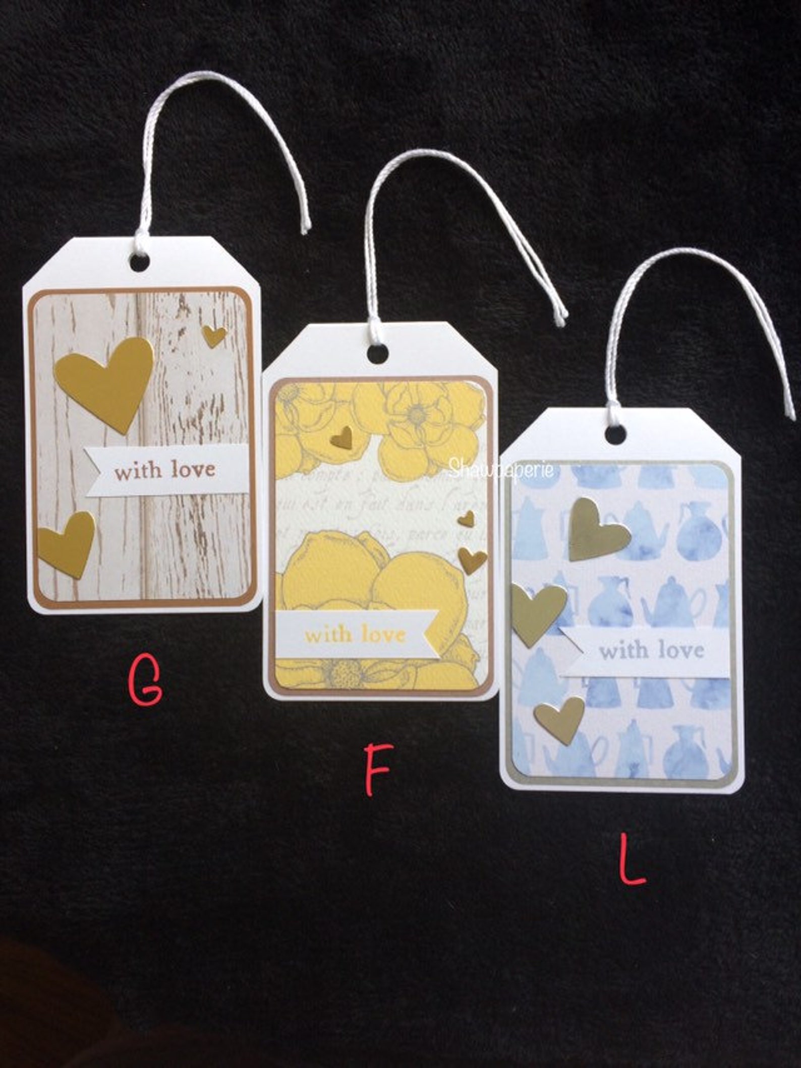 With Love Folded Gift Tags Handmade Etsy
