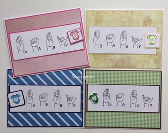 ASL Baby Shower Card - Handmade