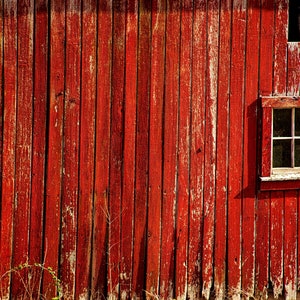 Color photograph, farm, barn, landscape photograph, old barn, red barn detail, Amish country in Ohio, architecture, paper or canvas.