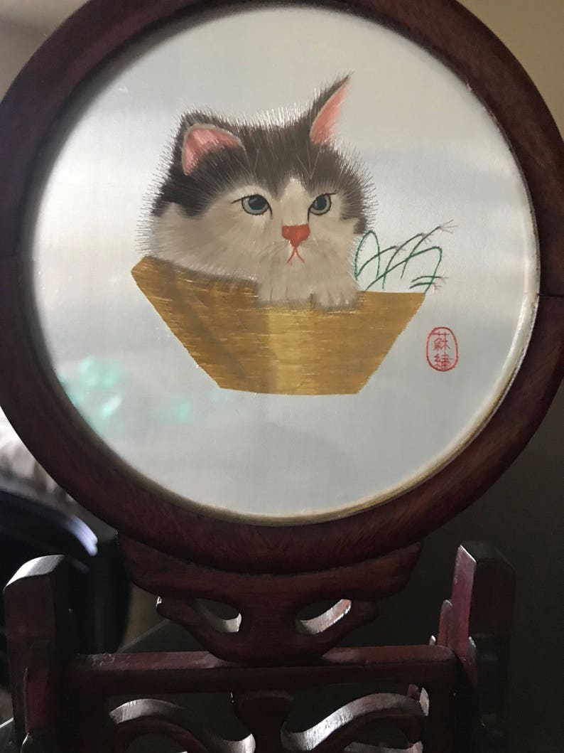 Chinese Su Embroidery, Cat image 2