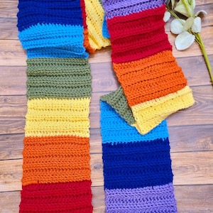 Rainbow Scarf, long scarf multicolor scarf unisex