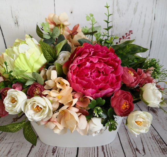 Peony Decoration Flower Design Greenery Spring Decoration Home Etsy