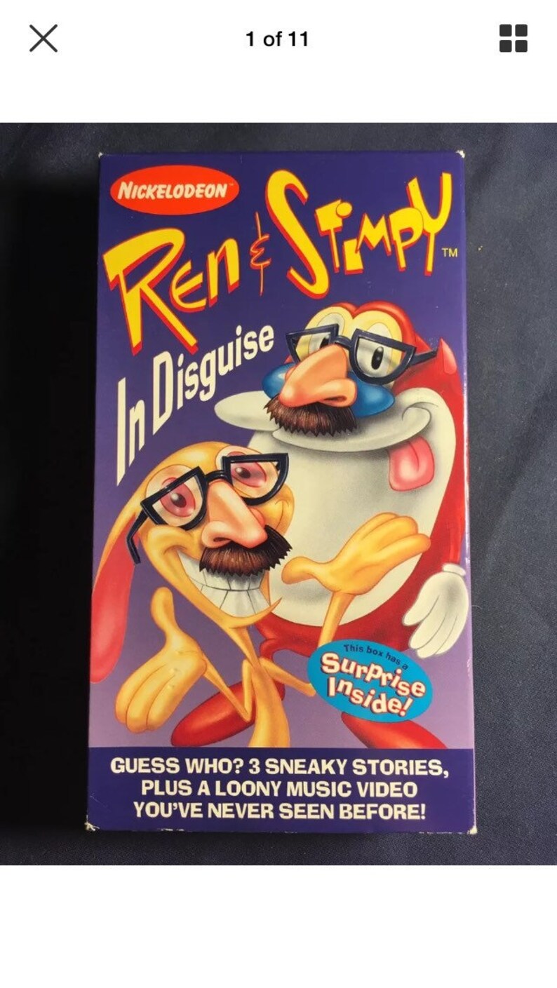 Vintage Ren and Stimpy In Disguise Nickelodeon VHS Cartoon Etsy