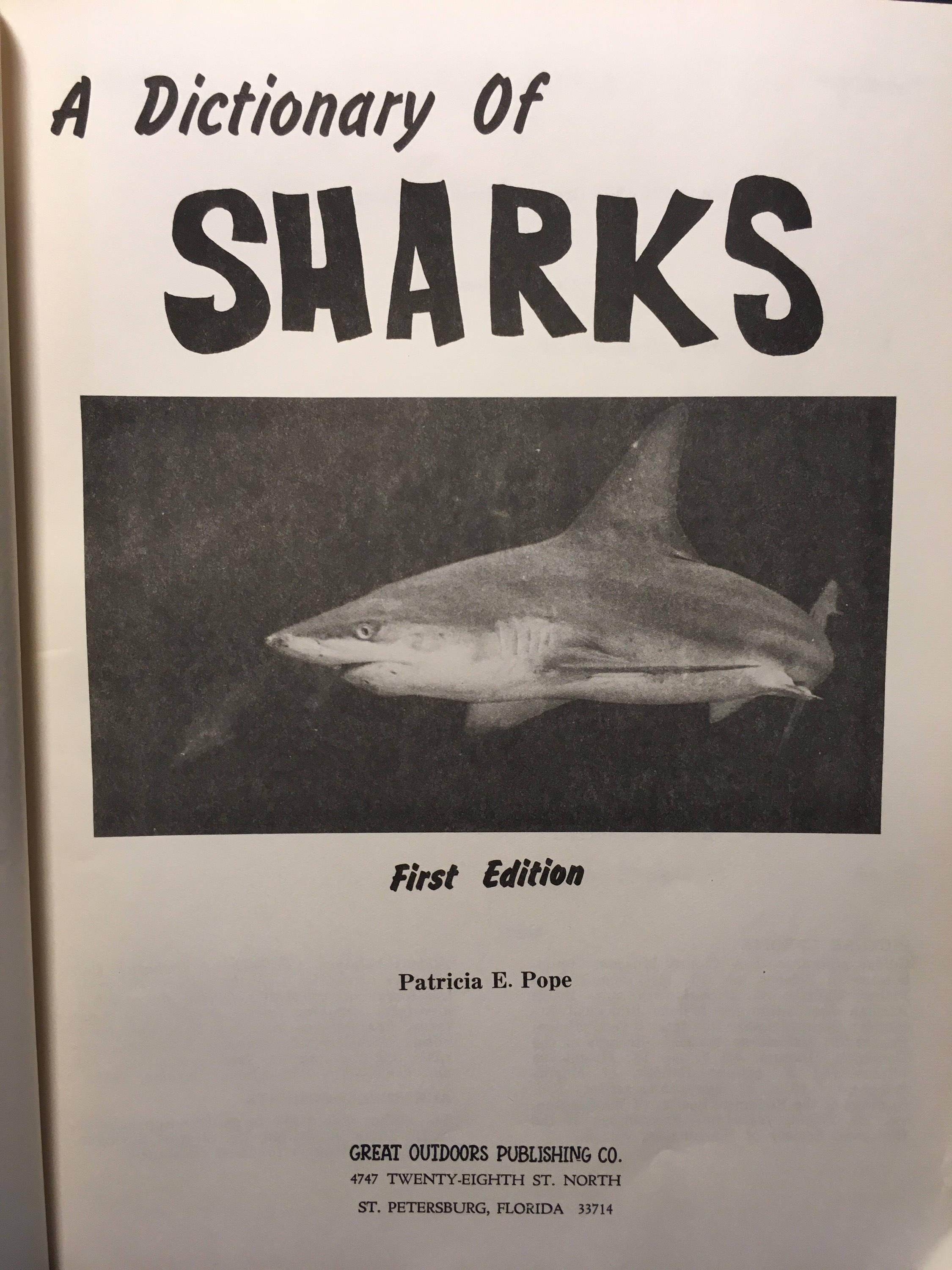 Vintage Dictionary of Sharks 1973 First Edition Published in Etsy