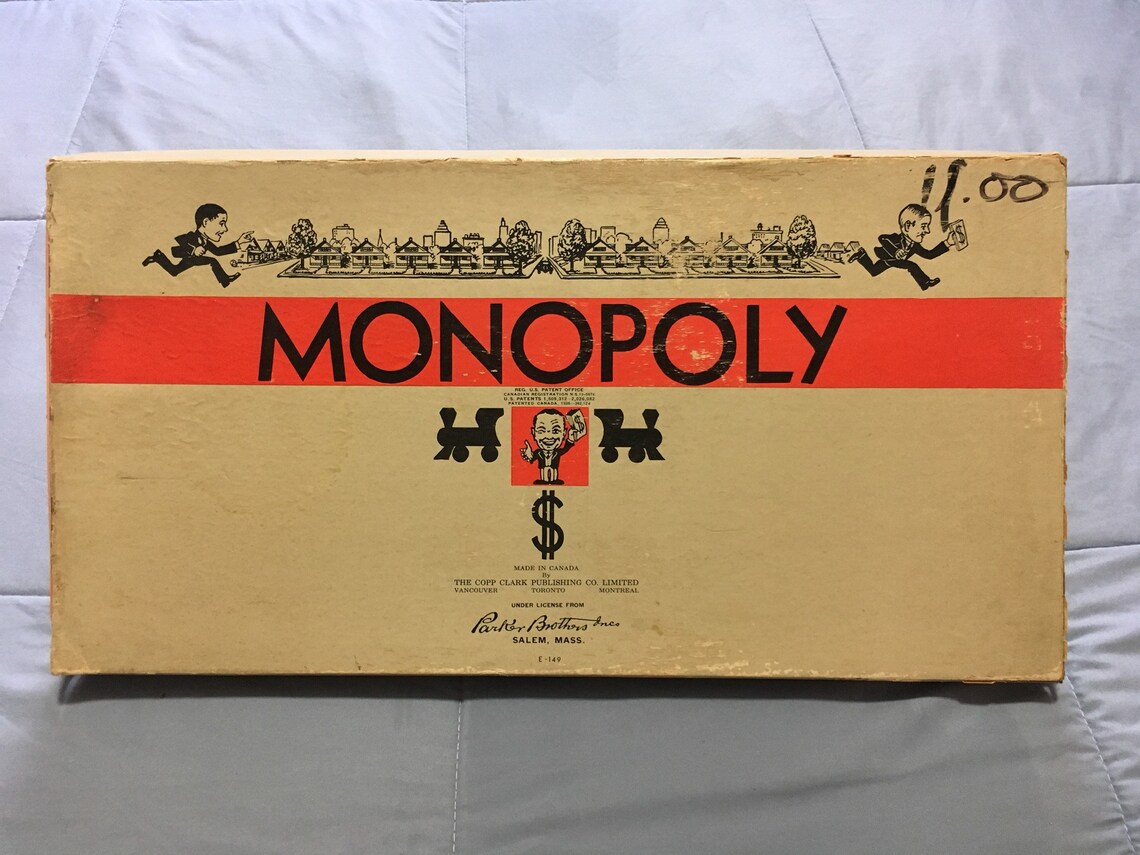 Vintage Monopoly Board Game Popular Edition 1946 release Etsy