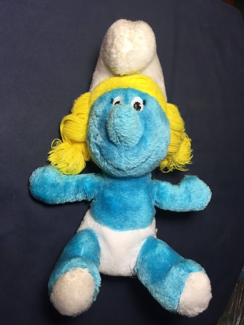 Vintage Smurfette Smurf Plush 1981 release The Smurfs | Etsy