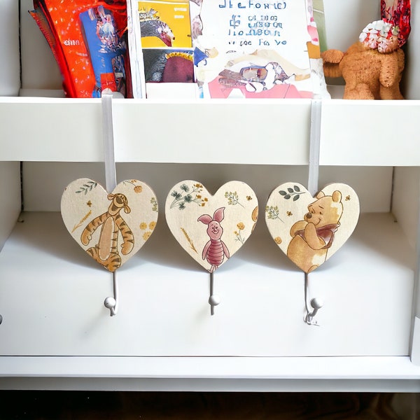 Handmade Winnie the Pooh Over-Door Hanger: Nursery Decor Coat Hooks