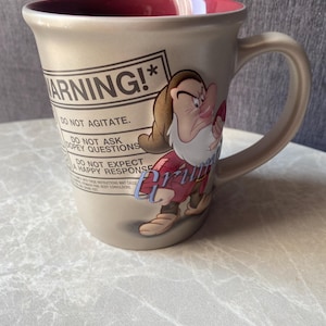 Official Disney Grumpy 3D Warning Mug Disneyland Resort Paris Rare Collectable