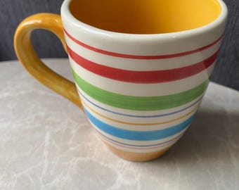 Price & Kensington Multicoloured Striped Yellow Interior Coffee  Mug (G)