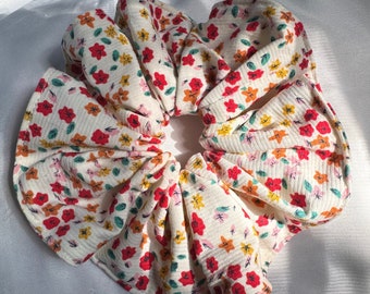Soft Cotton Spring Hair Tie Handmade Scrunchie, Ponytail Holder, Gift for Women