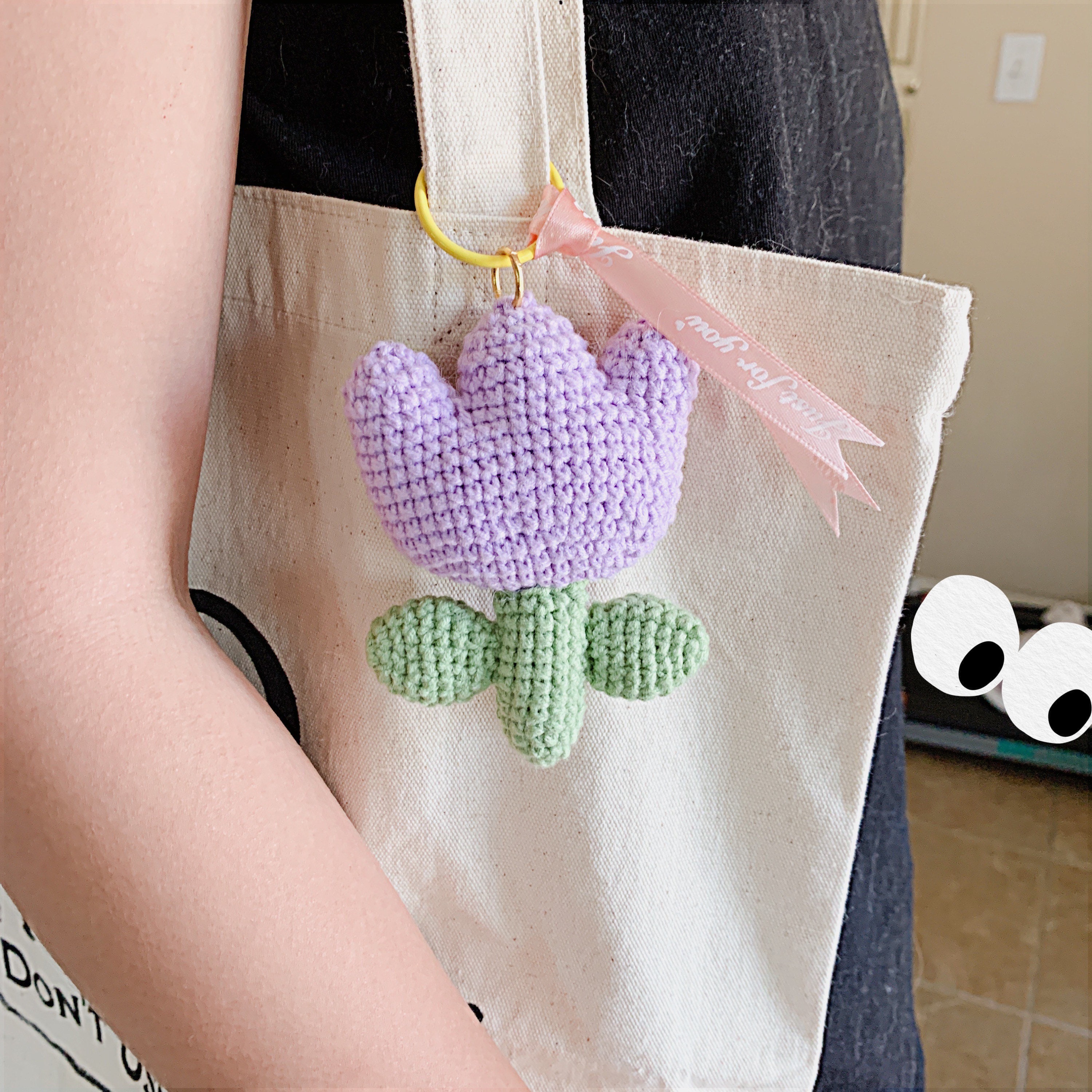 FyeZoe handknit keychain,keyring, amigurumi,crochet flower,bag charm gift