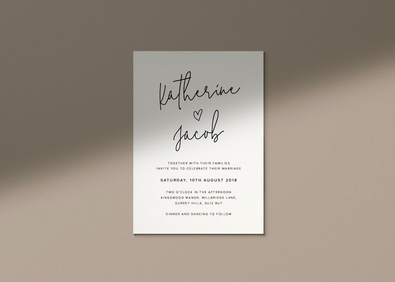 simple wedding invitation printable