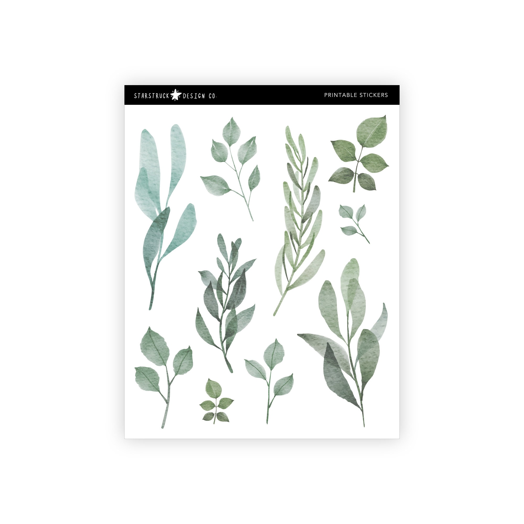 Printable Leaf Stickers Printable Planner Sticker Printable | Etsy