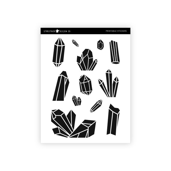 Printable Crystal Stickers Printable Planner Sticker | Etsy