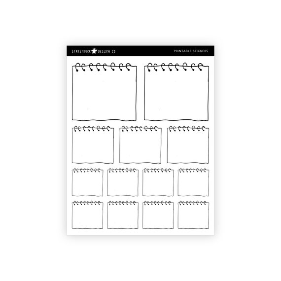 Printable Notebook Stickers Printable Planner Sticker - Etsy