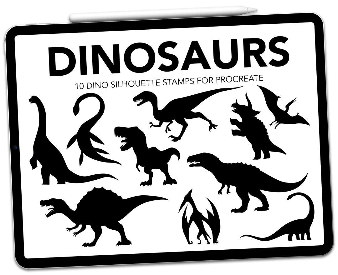 Procreate Dinosaur Stamps Dinosaur Stamps Procreate Stamp Etsy