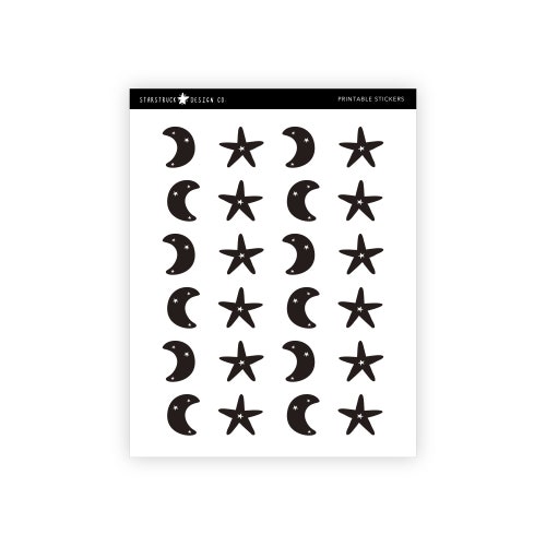 Printable Moon Phase Stickers Printable Planner Sticker - Etsy