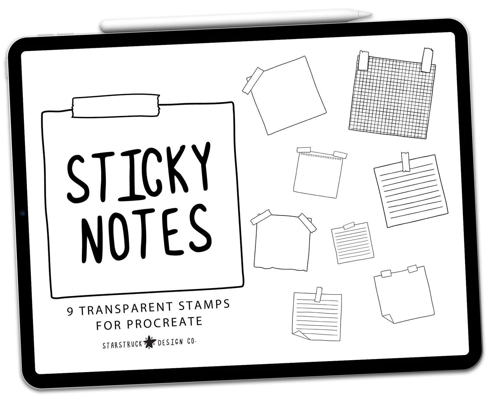 Procreate Sticky Note Stamps Sticky Note Stamps Procreate Etsy