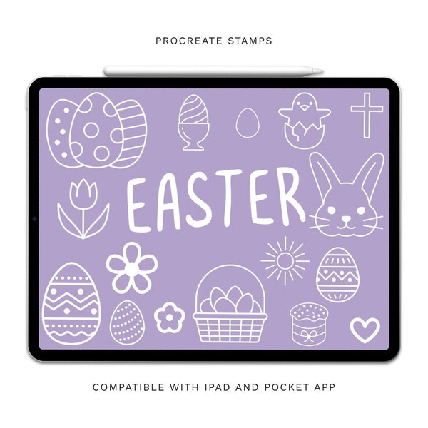 Procreate Easter Stamps, Easter Stamps, Procreate Stamp, iPad, Easter