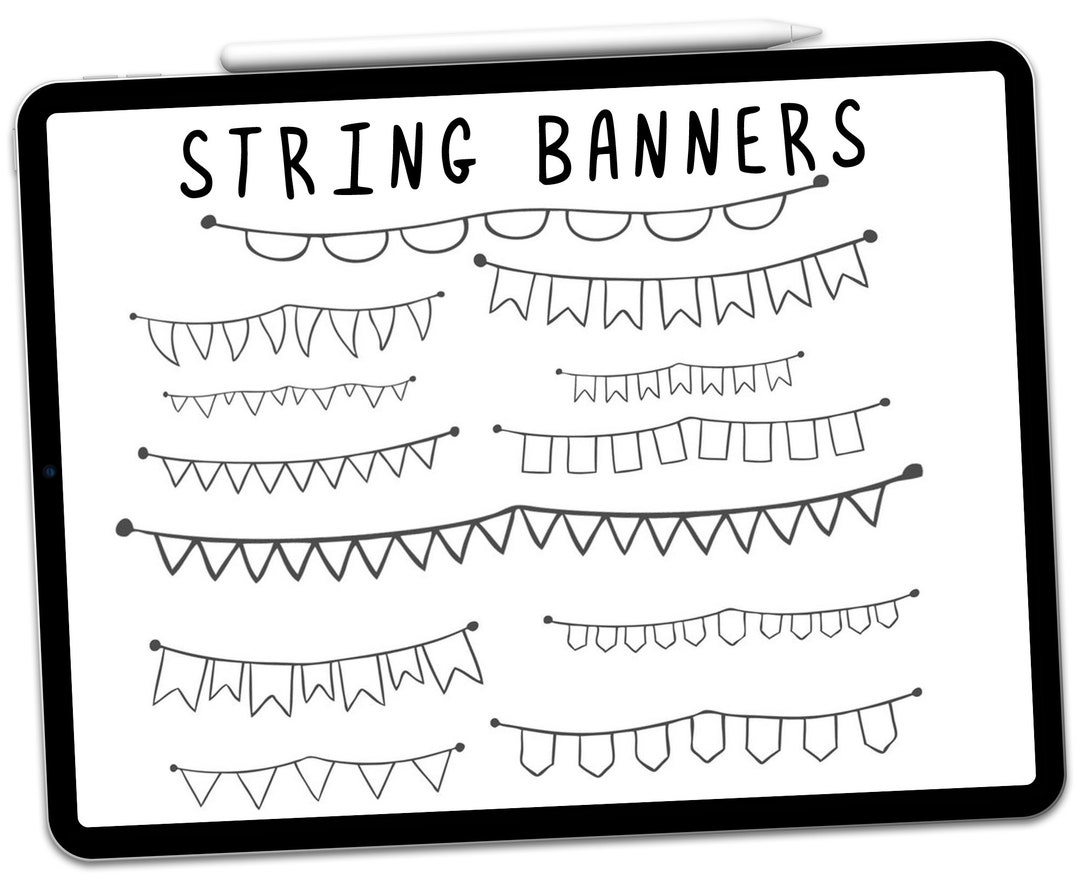 Procreate String Banner Stamps, Procreate Banner Stamp, Procreate Stamp