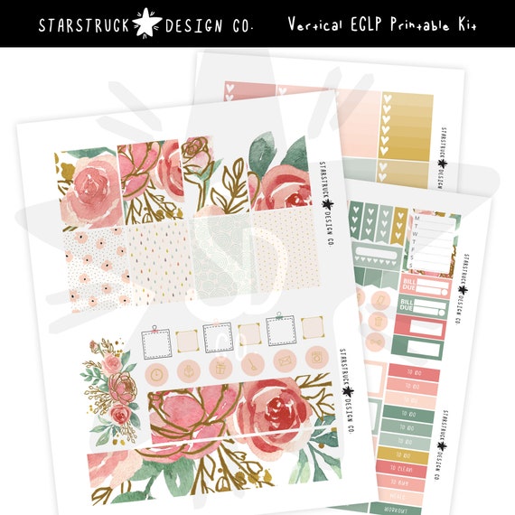 Life Planner Erin Condren Planner Sticker Kit Weekly Planner Watercolor ...