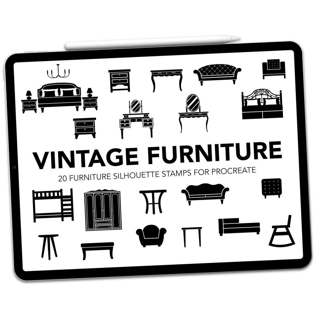 Procreate Furniture Stamps Vintage Furniture Stamps Etsy