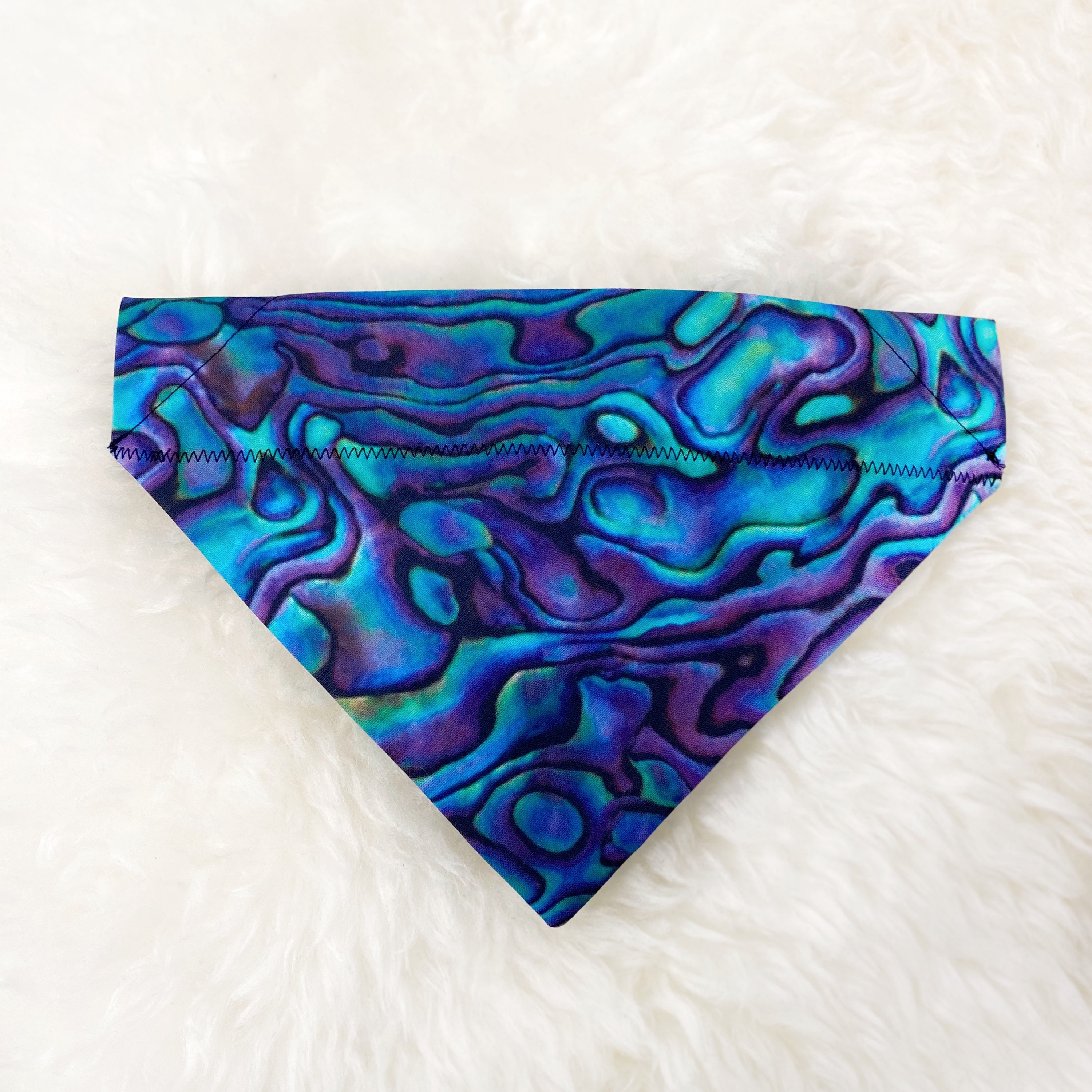 thumbnail interactive-video image 1 of Tie Dye Paw Print Dog Bandana – Over The Collar Style – Cotton Blend 1 of 5