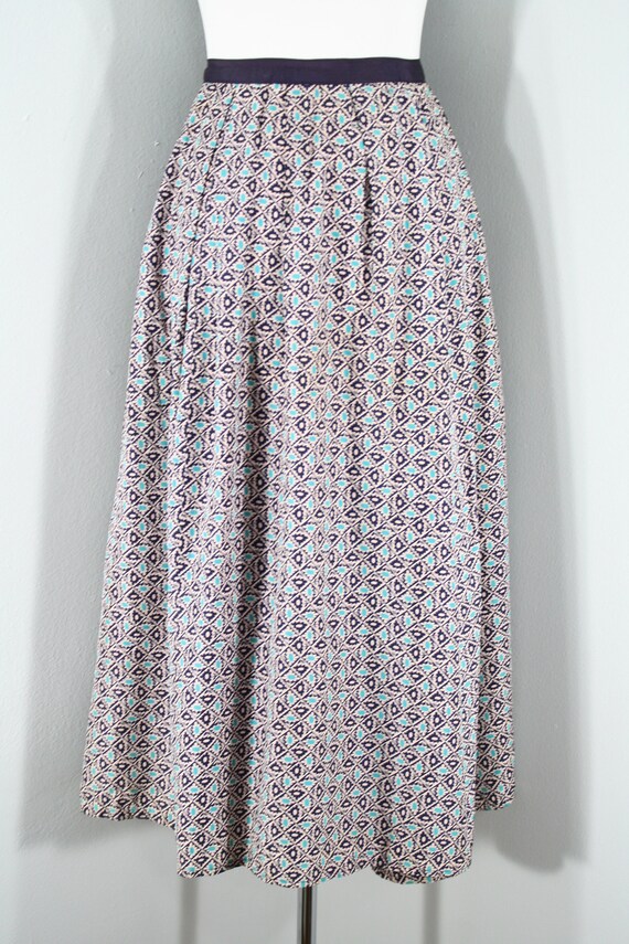 1940s Cold Rayon Floral Skirt, Medium to Large | … - image 3