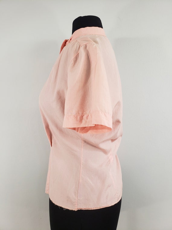 1940s Pink Silk Blouse by Judy Bond, Medium to La… - image 7