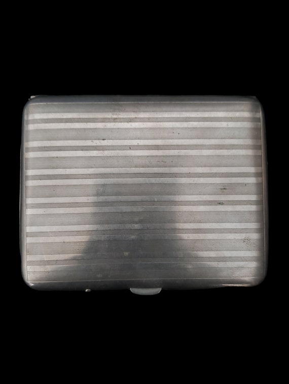 1930s Art Deco Silver Tone Cigarette Case | 30s V… - image 3
