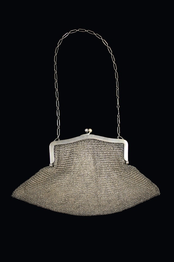 1920s Sterling Silver Metal Mesh Evening Bag | 19… - image 5