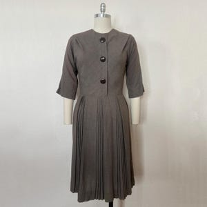 Brown Pleated Dress - Etsy