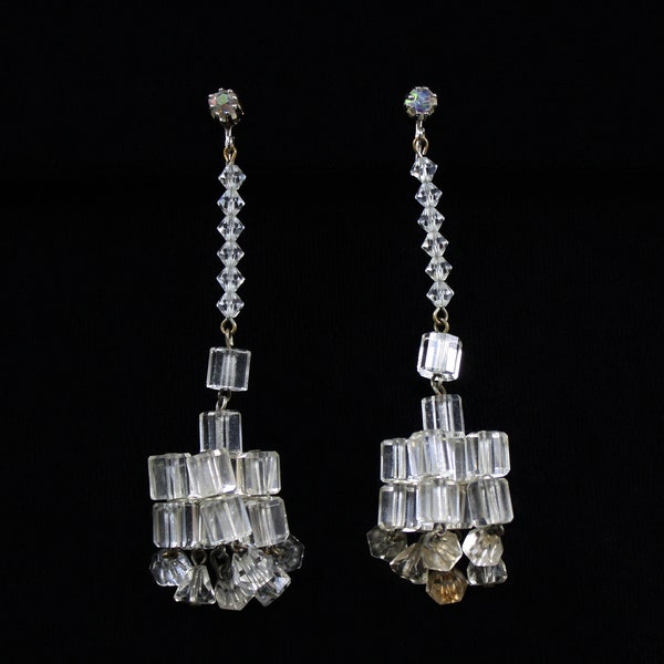 Boucles D'oreilles Clips Années 1930 - Vintage - Métal Couleur Bronze - Occasion