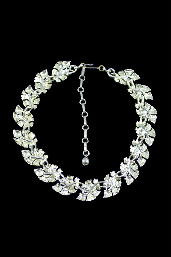 1950s Champagne Leaf Necklace by Lisner | 50s Vin… - image 7