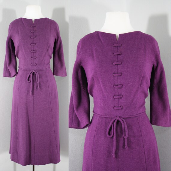 purple wool dress