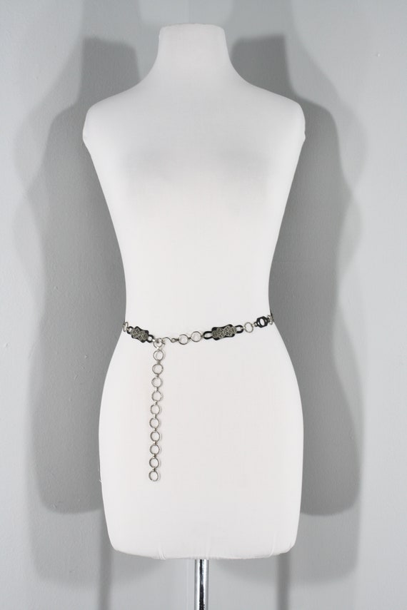 1930s Art Deco Link Belt  | 30s Vintage Black Cel… - image 3