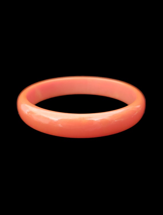 1940s Domed Orange Bakelite Bangle | 40s Vintage … - image 4