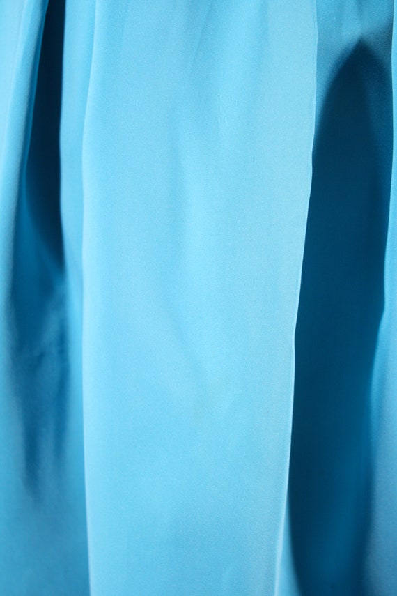 1960s Turquoise Satin Cocktail Dress, Small to Me… - image 7