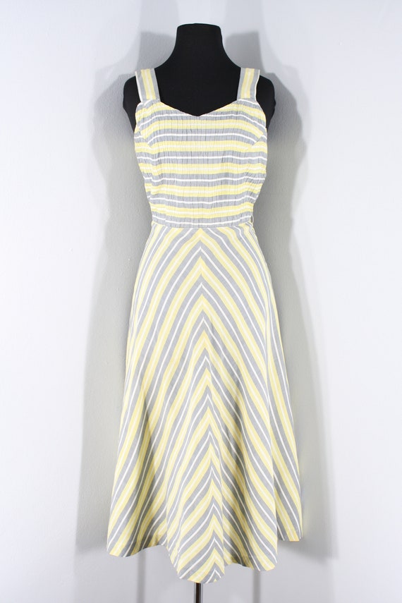 yellow and white striped sundress