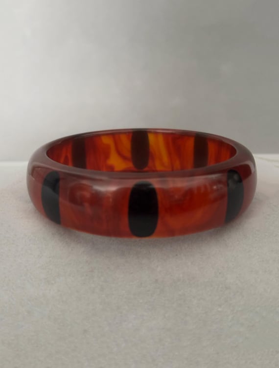 Artisan Root Beer Translucent Bakelite Bangle wit… - image 3