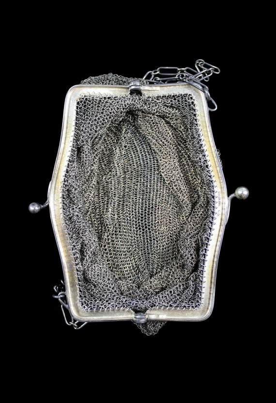1920s Sterling Silver Metal Mesh Evening Bag | 19… - image 6
