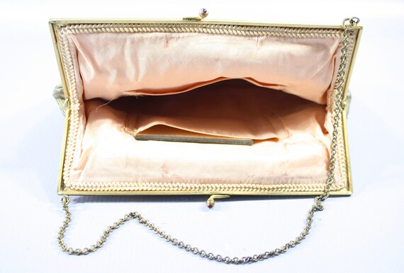 1930s Floral Gold Lamé Evening Bag | 30s Vintage … - image 9