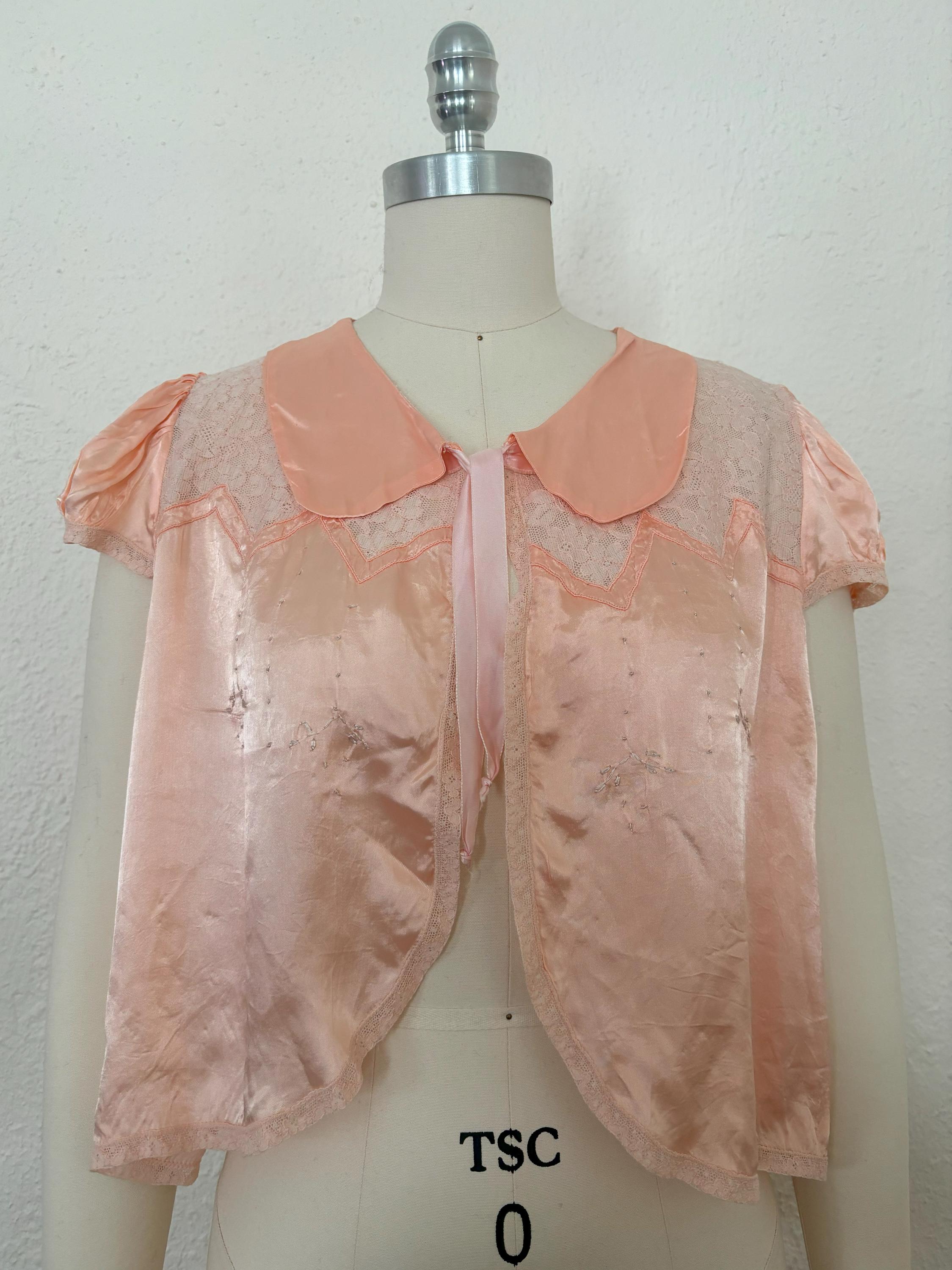 Vintage 1930's Blue Satin Bed Jacket S-M - Etsy Sweden