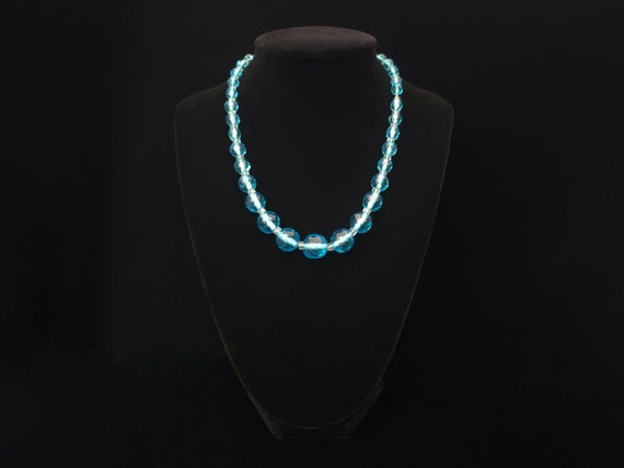 1930s Aqua Crystal Necklace | 30s Vintage Turquoi… - image 1