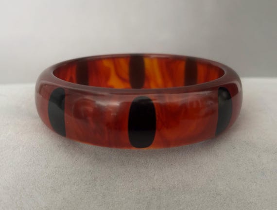 Artisan Root Beer Translucent Bakelite Bangle wit… - image 4