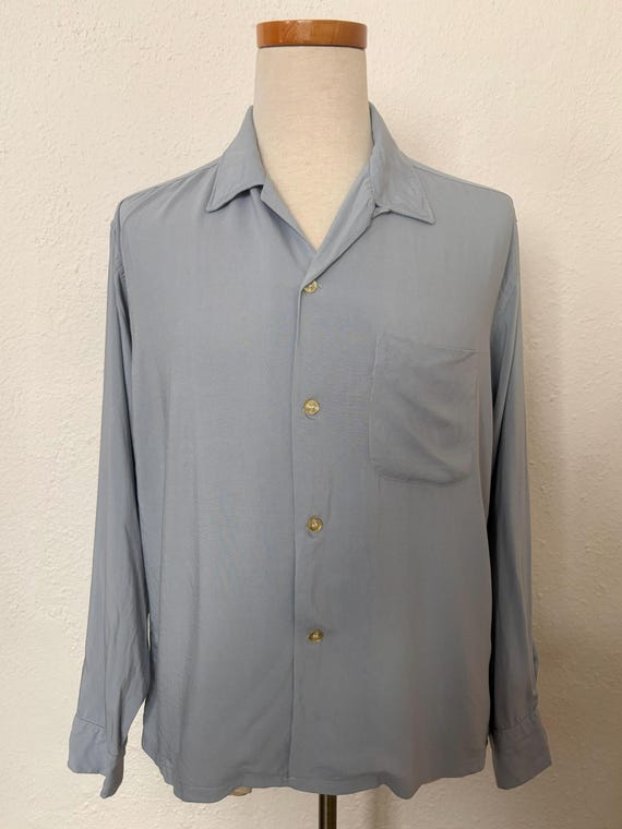 1950s Gray Rayon Shirt by Gari of California | 50s Vintage 1950s Gray Rayon Shirt by Gari of California | 50s Vintage