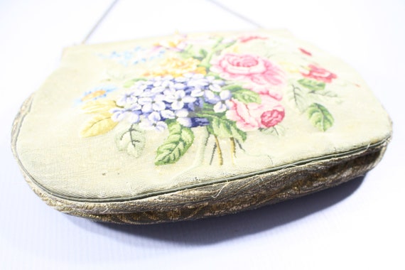 1930s Floral Gold Lamé Evening Bag | 30s Vintage … - image 2